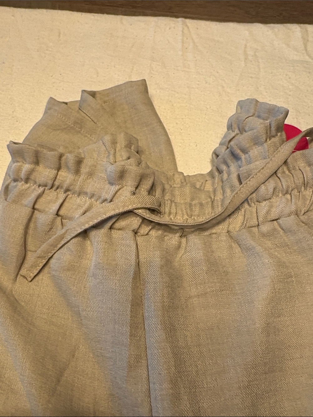 Lightweight Beige Drawstring Linen-Style - Picture 5 of 5